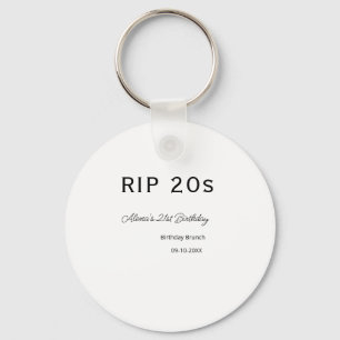 RIP 20er 21e verjaardag eenvoudig minimale brunch Sleutelhanger