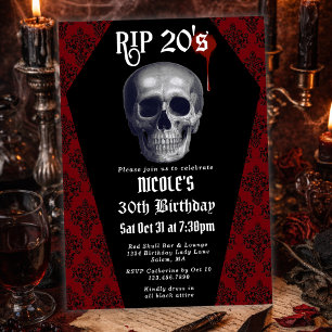 RIP 20er Gothic Schedel Dood aan mijn 20er 30e Ver Kaart