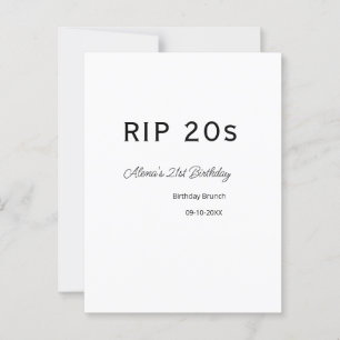 RIP 20s 21e verjaardag eenvoudig minimale brunch d Briefkaart
