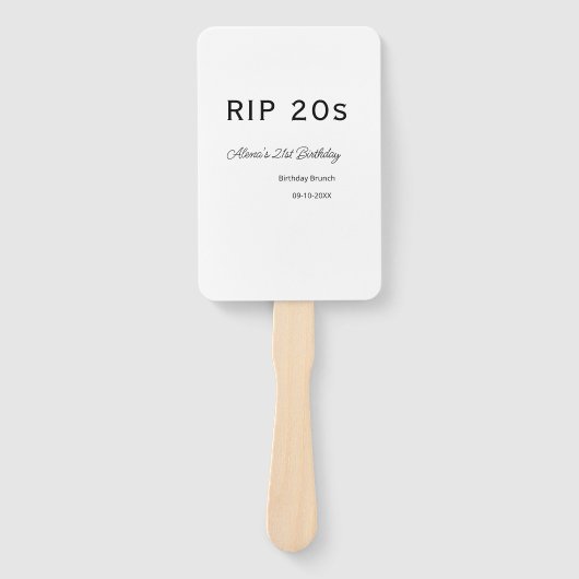 RIP 20s 21st birthday simple minimal brunch date n Handwaaier (Voorkant)