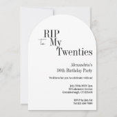 RIP 20s 30e verjaardag Minimal feestje Kaart (Voorkant)