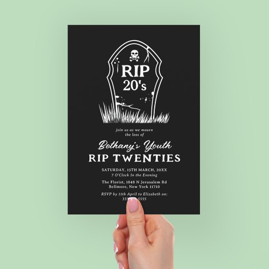 RIP 20s 30e verjaardagsuitnodiging Kaart