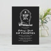 RIP 20s 30e verjaardagsuitnodiging Kaart (Staand voorkant)