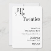 RIP 20s 30th Birthday Minimal Party Kaart (Voorkant)