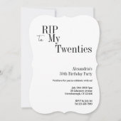 RIP 20s 30th Birthday Minimal Party Kaart (Voorkant)
