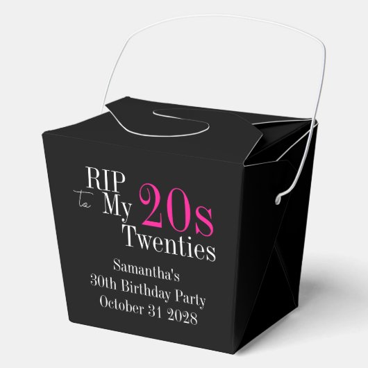 RIP 20s 30th Birthday Party Black Pink Bedankdoosjes (Voorkant)