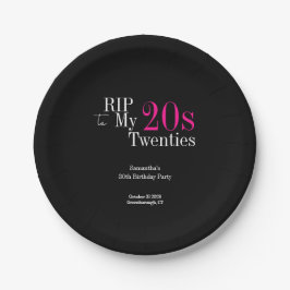 RIP 20s 30th Birthday Party Black Pink Papieren Bordje