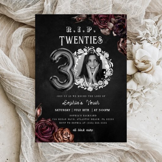 RIP 20s 30th Verjaardag Dood aan mijn Jeugd Foto Kaart