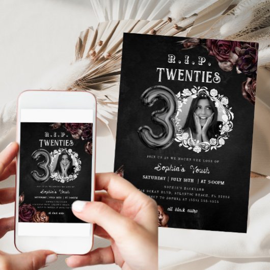 RIP 20s 30th Verjaardag Dood aan mijn Jeugd Foto Kaart