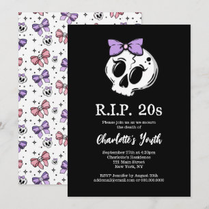 Rip 20s Coquette Esthetische Bow 30e verjaardagsfe Kaart