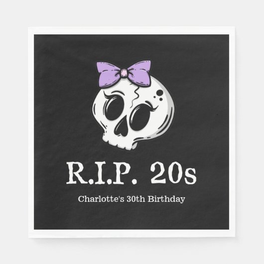 Rip 20s Coquette Esthetische Bow 30e verjaardagsfe Servet (Voorkant)
