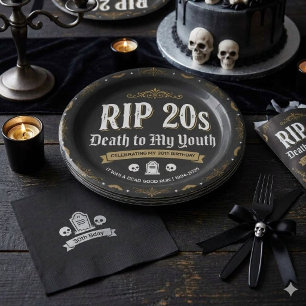 RIP 20s Dood aan mijn jeugd 30e verjaardagsfeest Papieren Bordje