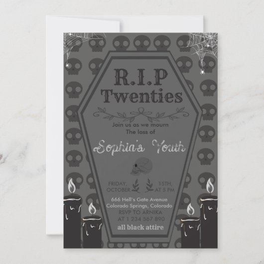 Rip 20s Dood aan mijn Jeugd 30ste Verjaardagsfeest Kaart (Voorkant)