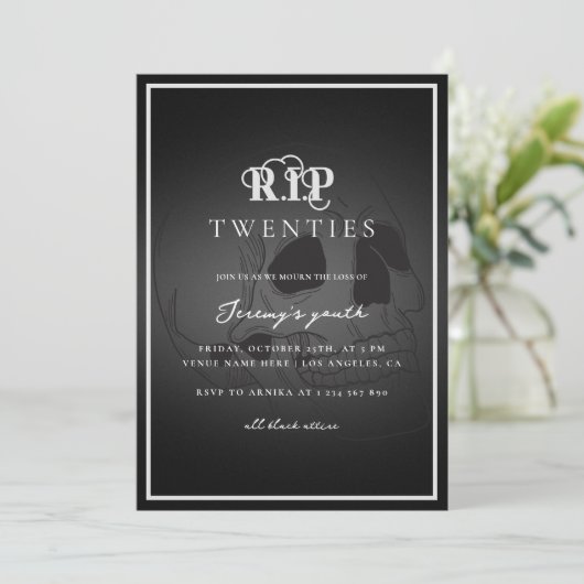 RIP 20s Dood aan mijn Jeugd Gothic 30e Verjaardags Kaart (Staand voorkant)