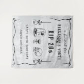 RIP 20s Doodle Stone Look Funeral 30th Birthday Wandkleed (Voorkant (horizontaal))