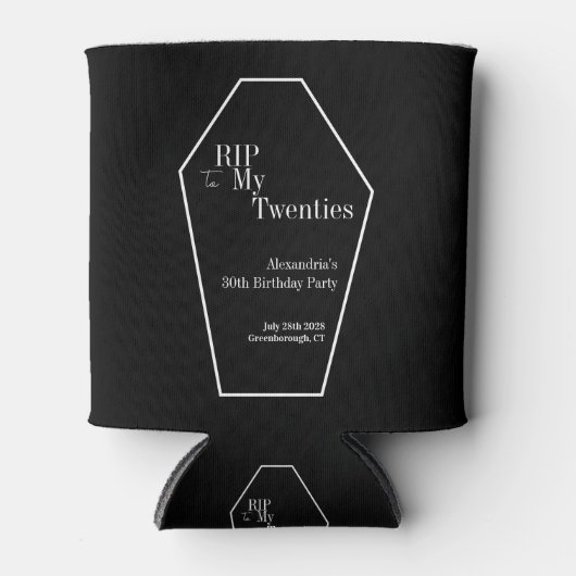 RIP 20s Gothic 30th Birthday Party Zwart-wit Blikjeskoeler (Voorkant)