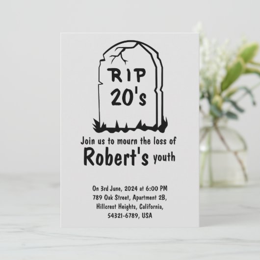 Rip 20's grappige 30e verjaardag kaart (Staand voorkant)