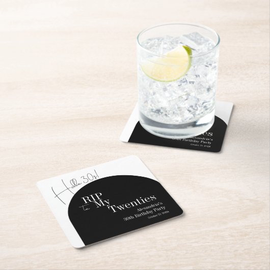 RIP 20s Hello 30s 30th birthday party Kartonnen Onderzetters (Insitu)