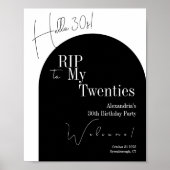 RIP 20s Hello 30s 30th birthday party Welcome Poster (Voorkant)