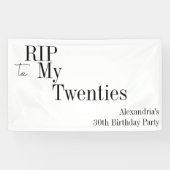 RIP 20s Minimal 30th Birthday Party Spandoek (Horizontaal)