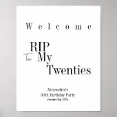 RIP 20s Minimal Typography Welkomstbord Poster (Voorkant)