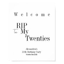 RIP 20s Minimal Typography Welkomstbord Poster