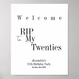 RIP 20s Minimal Typography Welkomstbord Poster