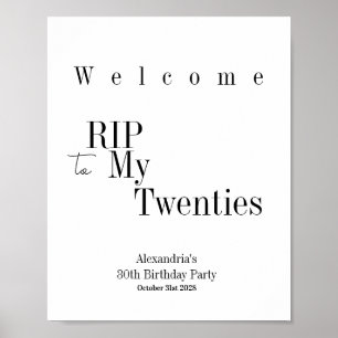 RIP 20s Minimal Typography Welkomstbord Poster