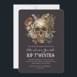 RIP 20s schedel Floral 30th Birthday Party Kaart<br><div class="desc">RIP 20s schedel Bloemen Paddestoel Botanische 30e Verjaardagsfeest</div>