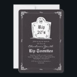RIP 20s schedel Zwart 30ste verjaardag Party uitno Kaart<br><div class="desc">RIP 20s Zwart Grappig 30e Verjaardagsfeestuitnodiging</div>