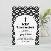 RIP 20s Twenties Begrafenis Gothic Zwart 30e Verja Kaart (Staand voorkant)