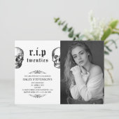 RIP 20s Twenties Funeral Skull 30th Birthday Foto Kaart (Staand voorkant)