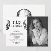 RIP 20s Twenties Funeral Skull 30th Birthday Foto Kaart (Voorkant / Achterkant)