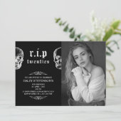 RIP 20s Twenties Funeral Skull 30th Birthday Foto Kaart (Staand voorkant)