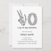 RIP 20s Twenties Gothic Skull Skeleton 30th Birthd Kaart (Voorkant)