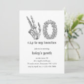 RIP 20s Twenties Gothic Skull Skeleton 30th Birthd Kaart (Staand voorkant)