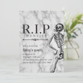 RIP 20s Twenties Grappige schedel begrafenis 30e v Kaart (Staand voorkant)