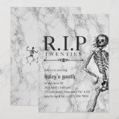 RIP 20s Twenties Grappige schedel begrafenis 30e v Kaart (Voorkant / Achterkant)