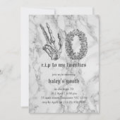 RIP 20s Twenties Grappige Schedel Begrafenis 30e V Kaart (Voorkant)