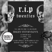 RIP 20s Twenties Grappige schedel begrafenis 30e v Kaart