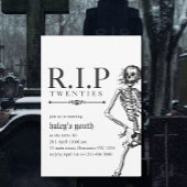 RIP 20s Twenties Grappige schedel begrafenis 30e v Kaart