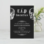 RIP 20s Twenties Grappige schedel begrafenis 30e v Kaart (Staand voorkant)