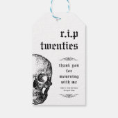 RIP 20s Twenties Grappige Uitvaartschedel 30e verj Cadeaulabel (Achterkant)