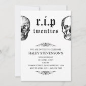 RIP 20s Twenties Grappige Uitvaartschedel 30e verj Kaart (Voorkant)