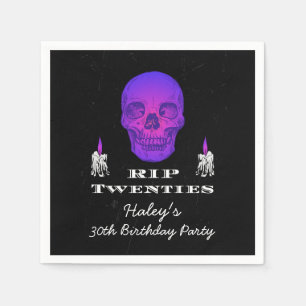 RIP 20s Twenties Paarse Schedel Gotisch 30e Verjaa Servet