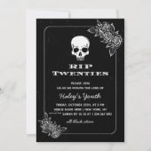 RIP 20s Twenties Skull Floral Black 30ste verjaard Kaart (Voorkant)