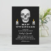 RIP 20s Twenties Skull Gothic Black 30e verjaardag Kaart (Staand voorkant)