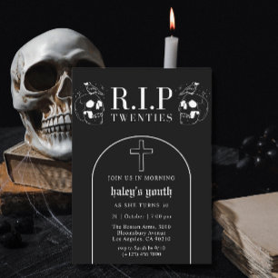 RIP 20s Twenties Spooky Black Skull 30e verjaardag Kaart