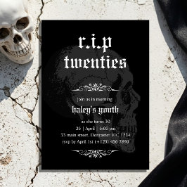 RIP 20s Twintiger Gothische Schedel Funeral 30e Ve Kaart