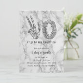 RIP 20s Twintigers Funny Schedel Begrafenis 30e Ve Kaart (Staand voorkant)